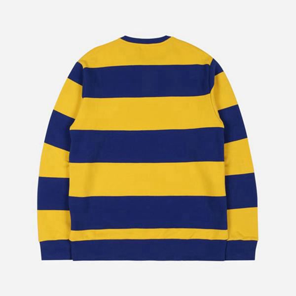 Fila Striped Men's Sweatshirts - Yellow/Navy,NZ 620-91430